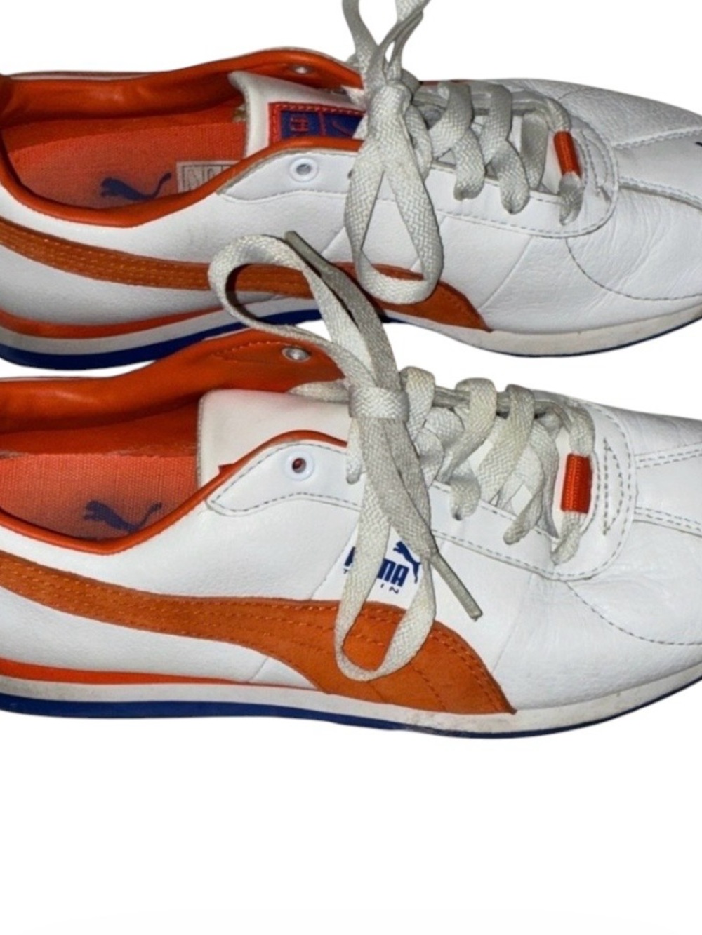 Women’s Puma Turin White and Orange Athletic Shoes Sz 7